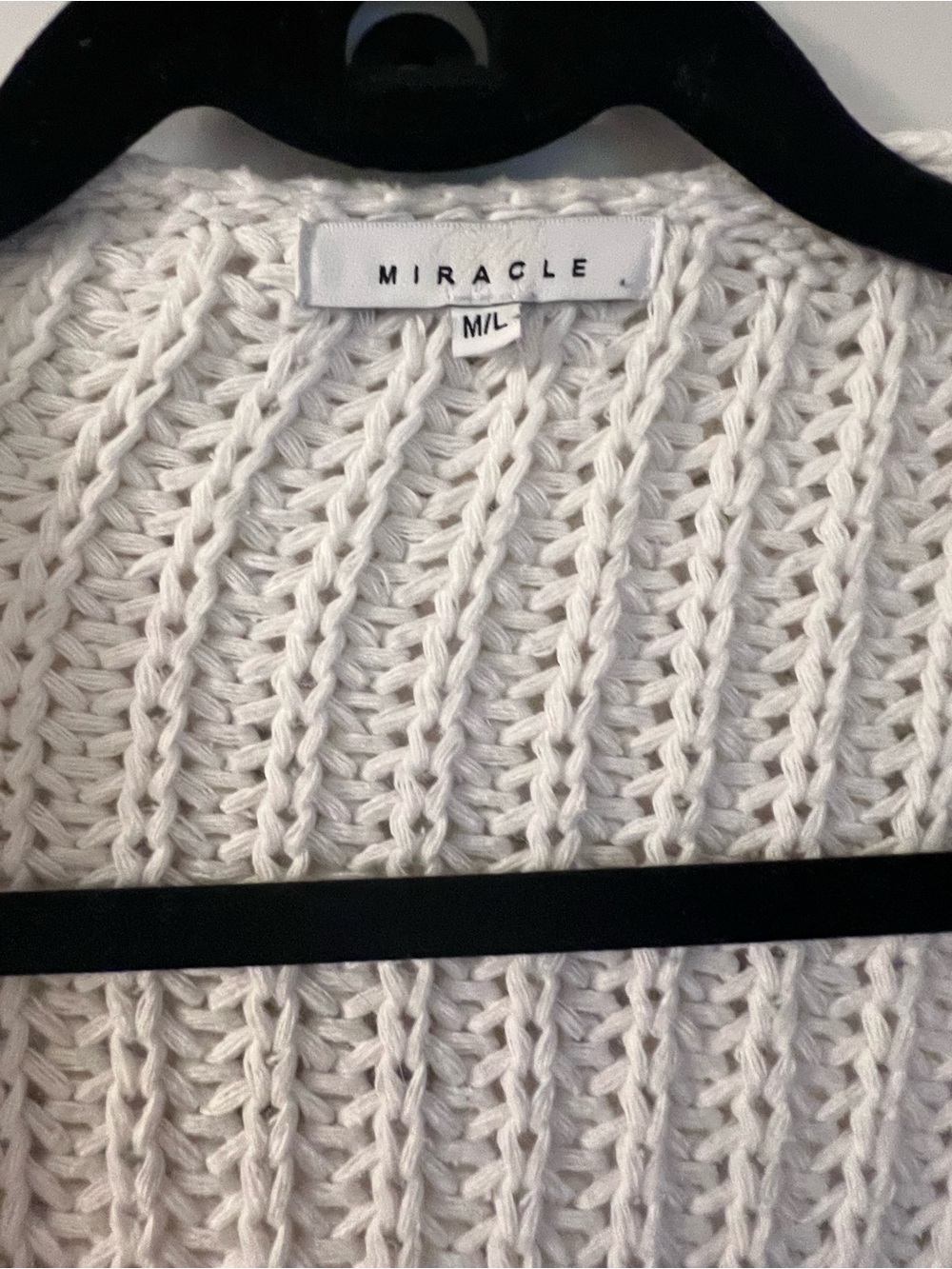 Miracle White Hooded Cable Knit Cardigan - New, Never Worn - Picture 4 of 7